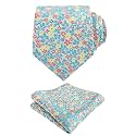 Alizeal Mens 3.15'' Floral Tie with Pocket Square