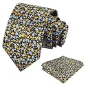 Alizeal Mens 3.15'' Floral Tie with Pocket Square