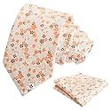 Alizeal Mens 3.15'' Floral Tie with Pocket Square