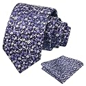 Alizeal Mens 3.15'' Floral Tie with Pocket Square