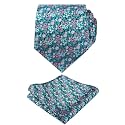 Alizeal Mens 3.15'' Floral Tie with Pocket Square