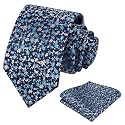 Alizeal Mens 3.15'' Floral Tie with Pocket Square