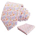 Alizeal Mens 3.15'' Floral Tie with Pocket Square