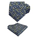 Alizeal Mens 3.15'' Floral Tie with Pocket Square