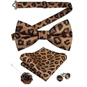 Alizeal Mens Leopard Bow Tie Set
