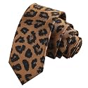 Alizeal Mens Leopard Necktie with Pocket Square Set, 3.15''/2.36''