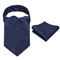 Alizeal Mens Self-tied Cravat Tie Ascot and Pocket Square Set