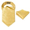 Alizeal Mens Self-tied Cravat Tie Ascot and Pocket Square Set