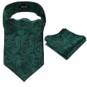 Alizeal Mens Self-tied Cravat Tie Ascot and Pocket Square Set