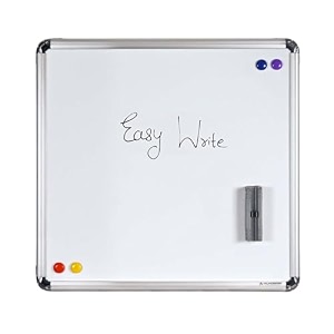 alkosign astra chrome super magnetic ceramic white board 3 x 3 ft