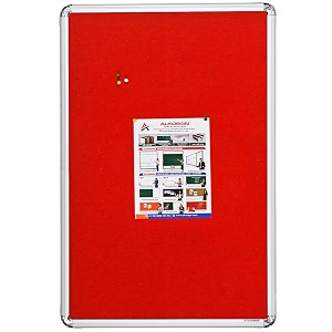 alkosign astra felt noticebulletin board portrait red 6 x 2 feet