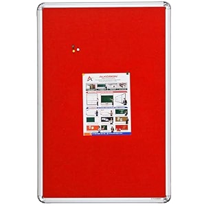 alkosign astra felt noticebulletin board portrait red 5 x 2 feet