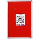 ALKOSIGN Astra Felt Notice/Bulletin Board Portrait RED (8 x 4 Feet)