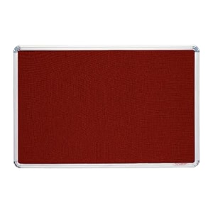 alkosign astra mini checks fabric notice board red 4 x 4 feet medium