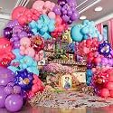 ALL-IN-1 Purple Blue Pink Balloon Arch Kit with BONUS Flower – Different Sizes Teal, Pink, Purple &amp; Confetti balloons for Kid Magic Baby Shower Birthday Engagement Party Decorations &amp; Party Supplies