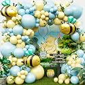 ALL-IN-1 Winnie Balloon Arch Kit with BONUS Bee Balloon for Pooh Baby Shower Decorations - Blue and Yellow balloon for Honeycomb Bear birthday Decorations & baby shower balloons - Pooh balloons