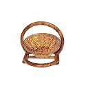 Fruits & Vegetables Foldable Wooden Basket with Stand and Handle for Kitchen, Dining Table, Shelf Basket (Sheesham Wood, Brown, 12 Inches)