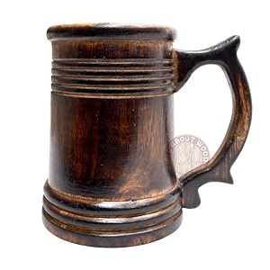 wooden drinking beer mug for home-barcafpubsparty 6 inch 500 ml mango-wood