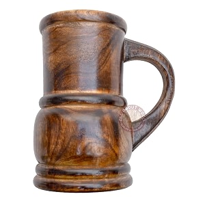 hand-crafted wooden drinking beer mug for home-barcafpubsparty 8 inch 850ml mango wood