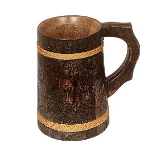 wooden drinking beer mug for home-barcafpubsparty 6 inch 500 ml mango-wood