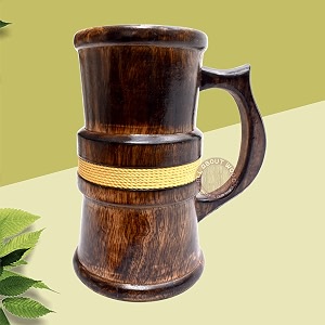 hand-crafted wooden drinking beer mug for home-barcafpubsparty 8inch 850 ml mango-wood