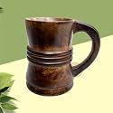 Hand-Crafted Wooden Drinking Beer Mug for Home-Bar/Café/Pubs/Party (6 Inches, 500 mL, Mango-Wood)