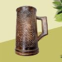 Hand-Crafted Wooden Drinking Beer Mug for Home-Bar/Café/Pubs/Party (6 Inches, 500 mL, Mango-Wood)
