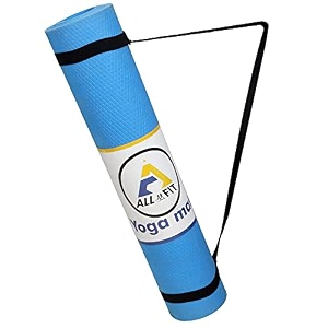 anti-skid yoga mat for gym workout and yoga exercise with carrying strap sweat absorbent eva yoga mat for sustainable 4 mm blue