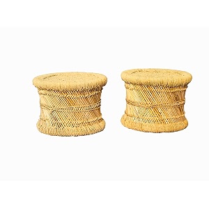 cane bamboo stoolmuddha for outdoorindoorfurnishingcolor multicolor pack of 2