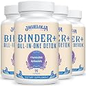 All-In-One Detox Binder Supplement 1500 MG - High Bioavailability, Liver Gut Detox Cleanse with Activated Charcoal, Zeolite &amp; Bentonite Clay for Toxins, Liver, Digestive, 360 Vegan Capsules