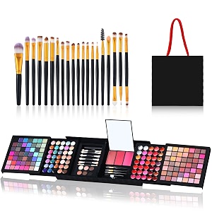 all in one makeup kit for women full kit - 177 color combination makeup set palette -119 eyeshadow 35 lipstick 3 blusher 6 powder14 concealer 10 applicators 1 mirror 20 brushes set make up gift kits for women teen girl