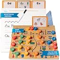 All‑in‑One Montessori Learning Set – ABC Tracing Wooden Board, Letter Matching, 100+ Sight Words Flashcards & Writing for Preschool & Kindergarden Toddlers Ages 3-6