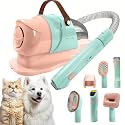 All in One Pet Grooming Kit with Vacuum, Low Noise <65dB, Hair Collection and Suction, for Dogs and Cats (Light Blue)