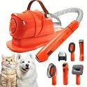 All in One Pet Grooming Kit with Vacuum, Low Noise <65dB, Hair Collection and Suction, for Dogs and Cats (Orange)