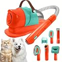All in One Pet Grooming Kit with Vacuum, Low Noise <65dB, Hair Collection and Suction, for Dogs and Cats (Orange-Blue)