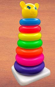 all  in one smiley stacking colouring teddy rings stacking toy for kids multicolor 7 pcs multicolor