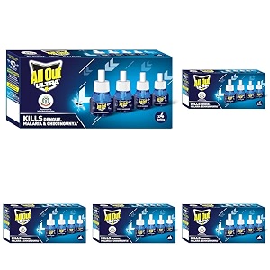 all out ultra liquid vaporizer 4 refills 45ml  kills dengue malaria amp chikungunya spreading mosquitoes  india39s only mosquito killer brand recommended by indian medical association pack of 5