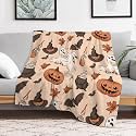 All Saints' Day Printed Blanket Super Soft Flannel Fleece Cozy Blankets for Bed,Sofa,Couch,Gifts for Women Men,Camping and Travel Warm Fuzzy Blanket for All Season (Ghost, 50" x60)