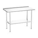 Atelicf NSF Stainless Steel Prep Table 24X48 inch with Backsplash