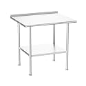 Atelicf NSF Stainless Steel Prep Table 30X36 inch, with Backsplash