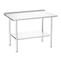 Atelicf NSF Stainless Steel Prep Table 30X48 inch with Backsplash