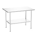 Atelicf NSF Stainless Steel Prep Table 30X48 inch, Rounded Flat Top