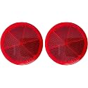 All Star Truck Parts Class A 3" Round Reflector Strong Stick-on - RED/Amber for Trailers, Trucks, Automobiles, Mail Boxes, Boats, SUV's, RV's, Industrial Applications (2X Red)