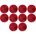 All Star Truck Parts Class A 3" Round Reflector Strong Stick-on - RED/Amber for Trailers, Trucks, Automobiles, Mail Boxes, Boats, SUV's, RV's, Industrial Applications (10x Red)