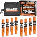 ALL-TOP Adjustable Auto-Stop Tire Deflator Valve Kit (10-30PSI) 8 PCS Tyre Air Down Tool with Screw-On Back-up Valve Caps for Offroad 4x4 (2nd Gen) (Orange, Tire Deflator, 8PCS)