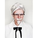 ALLAURA Compatible with Colonel Sanders Wig – Old Man Costume Set with White Wig, Beard, Mustache, Glasses & Tie – Realistic Hair for Adults, Funny Fast Food Icon Look, Halloween Cosplay, Party Outfit