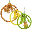 3 PCS Bird Parrot Toys, 2 Size Bird Swing Toys Cotton Rope Ring, Bird Parrot Perches for Cage, Bird Stand Soft Ring for Love Birds (Small)