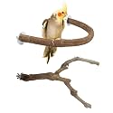 Bird Natural Wood Stand Perch Swing U Shape Natural Parrot Perch Bird Stand Pole for Parakeet, Conure, Cockatiel, Budgie, Lovebirds