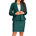 Allegra K Women 2 Piece Skirt Set Suit Business Blazer and Pencil Skirt