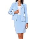 Allegra K Women 2 Piece Skirt Set Suit Business Blazer and Pencil Skirt